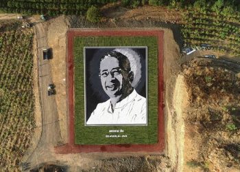 मोठ्या भाऊंचे जागतिक विक्रमाचे ‘पाईप मोझॅक चित्र’