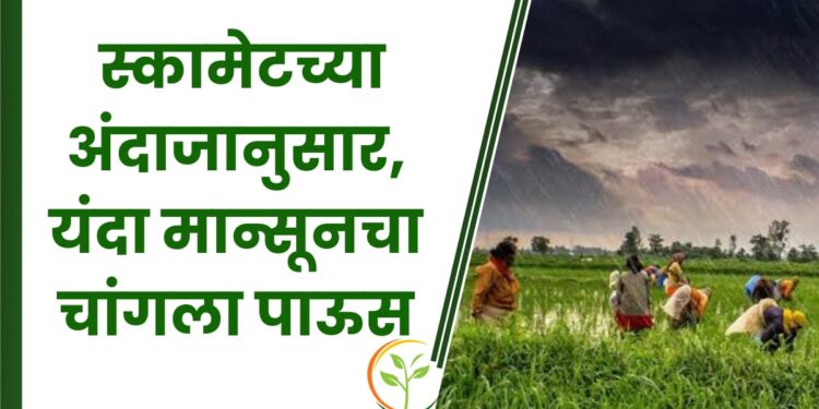 स्कायमेटच्या अंदाजानुसार, यंदा मान्सूनचा चांगला पाऊस