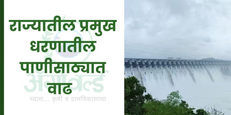राज्यातील प्रमुख धरणातील पाणीसाठ्यात वाढ