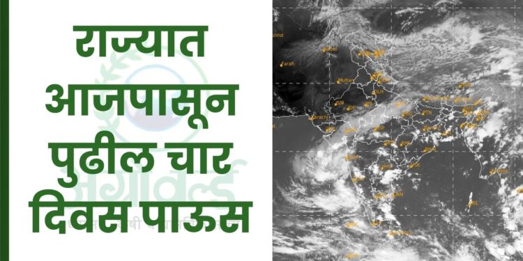 राज्यात आजपासून पुढील चार दिवस पाऊस