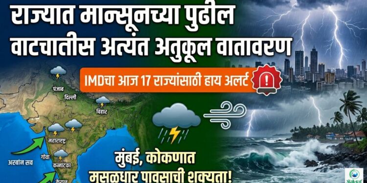 राज्यात मान्सूनच्या पुढील वाटचालीस अत्यंत अनुकूल वातावरण