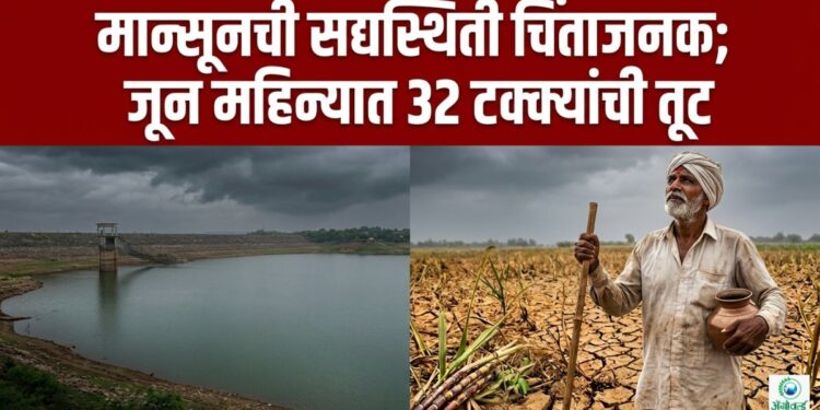 मान्सूनची सद्यस्थिती चिंताजनक; जून महिन्यात 32 टक्क्यांची तूट