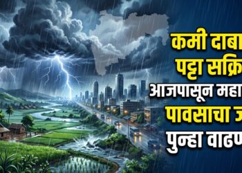 कमी दाबाचा पट्टा सक्रिय; आजपासून महाराष्ट्रात पावसाचा जोर पुन्हा वाढणार