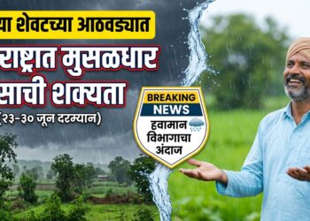जूनच्या शेवटच्या आठवड्यात महाराष्ट्रात मुसळधार पावसाची शक्यता