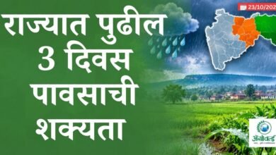 पुढील 3 दिवस पावसाची शक्यता